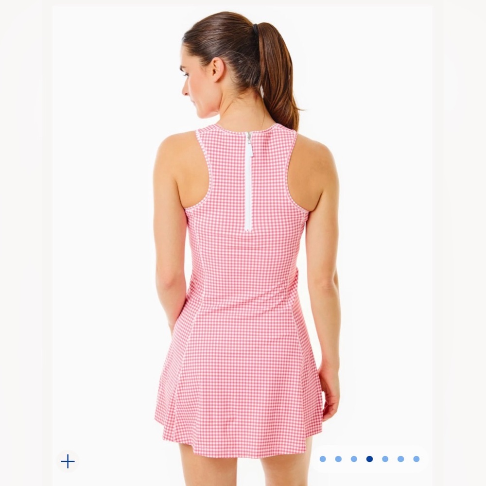 Addison Bay Panama Dress in Guava Gingham - Picture 4 of 7